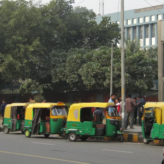 Tuk-tuks in Delhi.