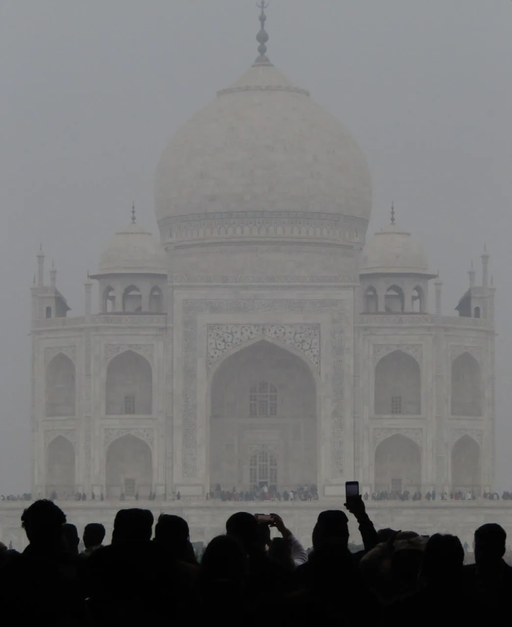 The Taj Mahal in January smog.